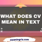 what does cv mean in text