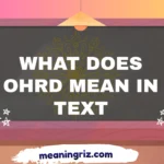 what does ohrd mean in text
