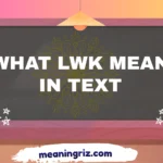 what lwk mean in text