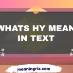 whats hy mean in text