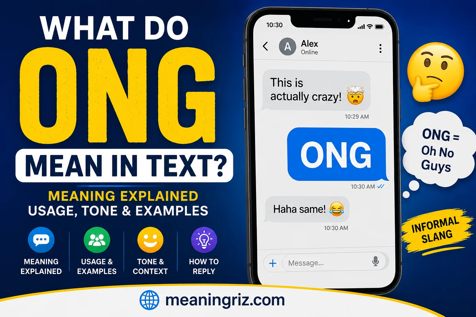 what do ong mean in text