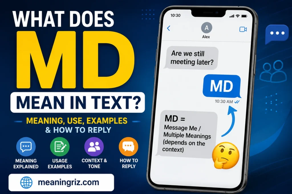 what does md mean in text
