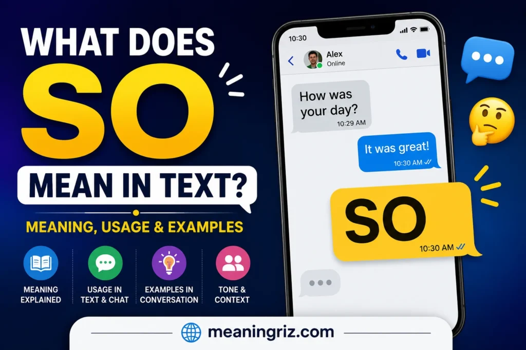 what does so mean in text