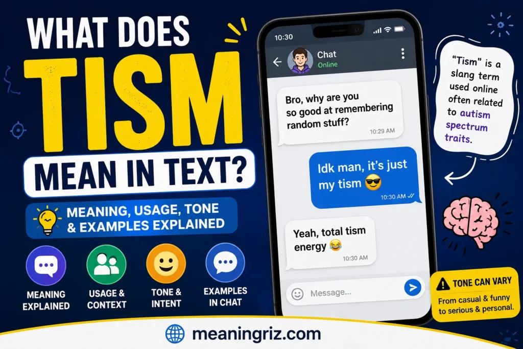 what does tism mean in text