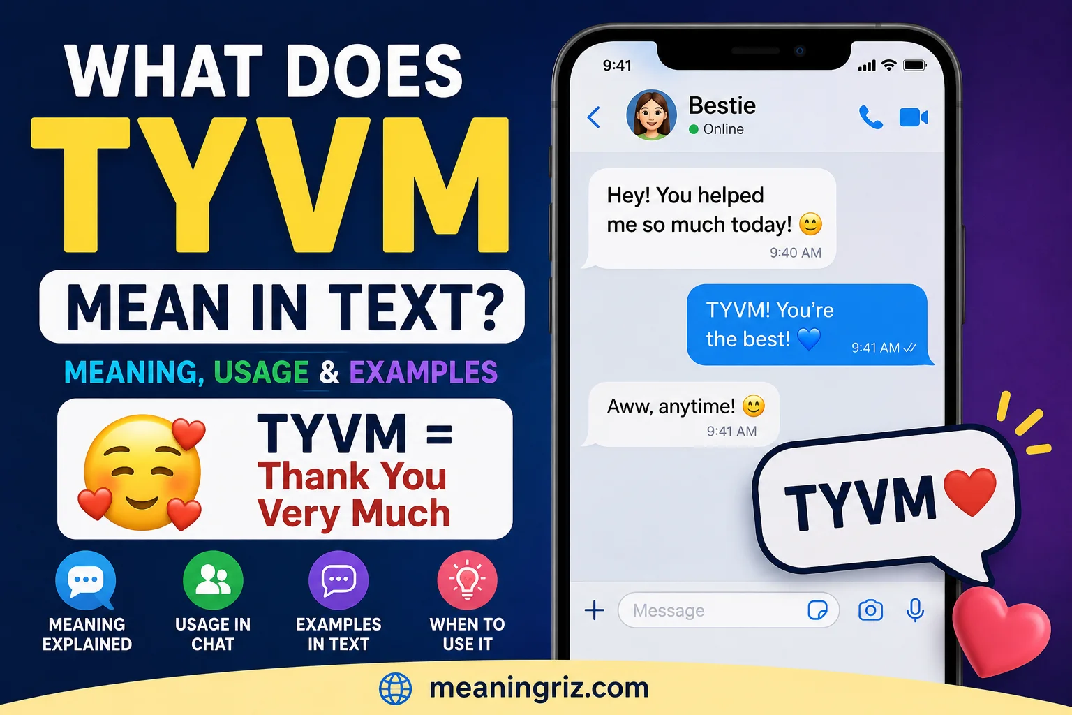 what does tyvm mean in text