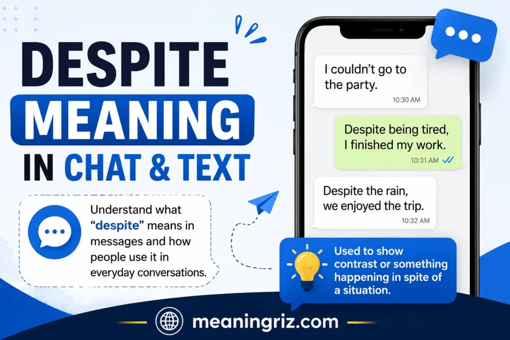 despite meaning in chat