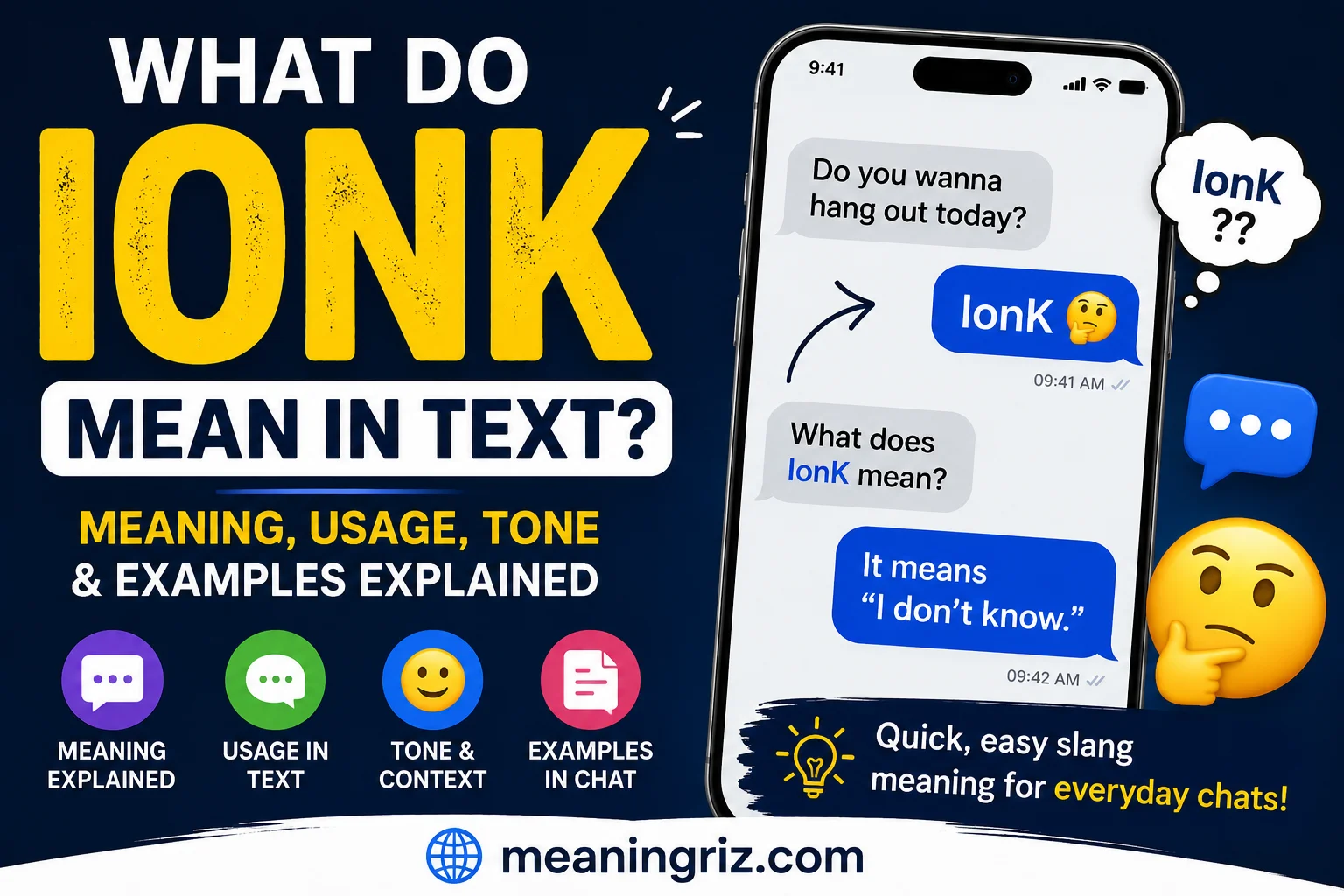 what do ionk mean in text