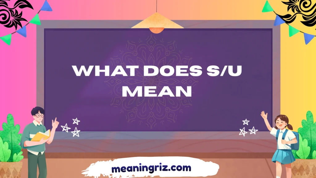 what does s/u mean