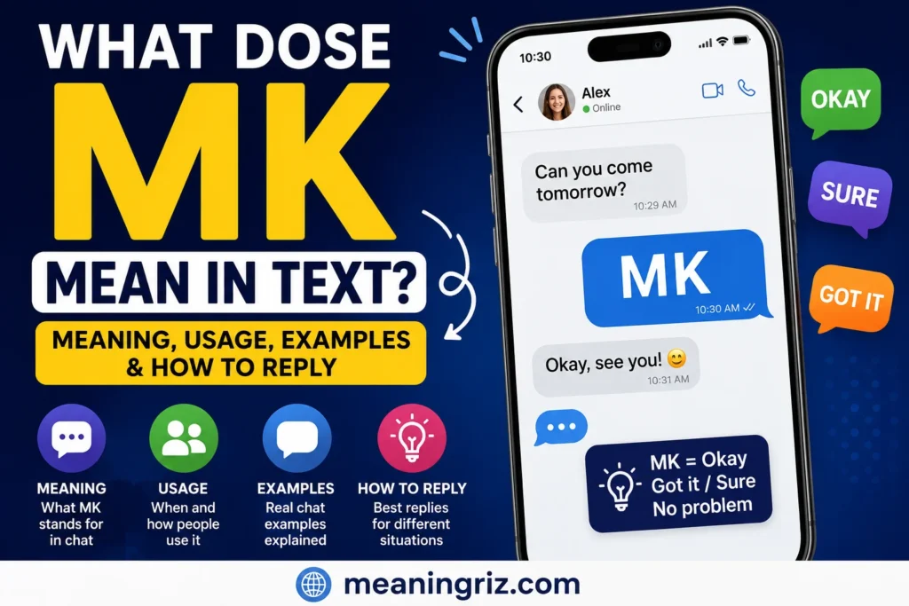 what dose mk mean in text