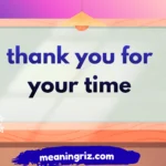 thank you for your time