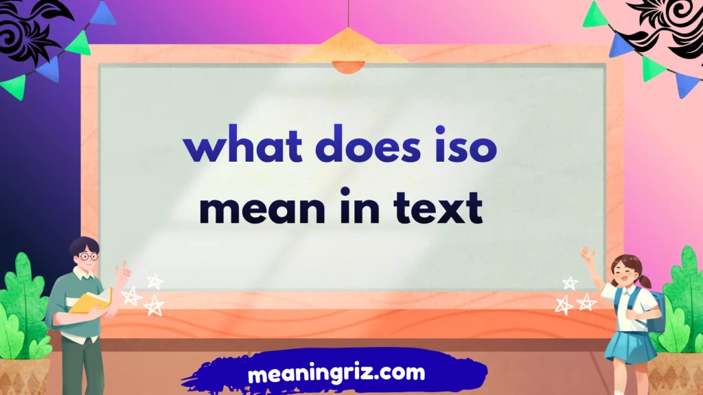 what does iso mean in text